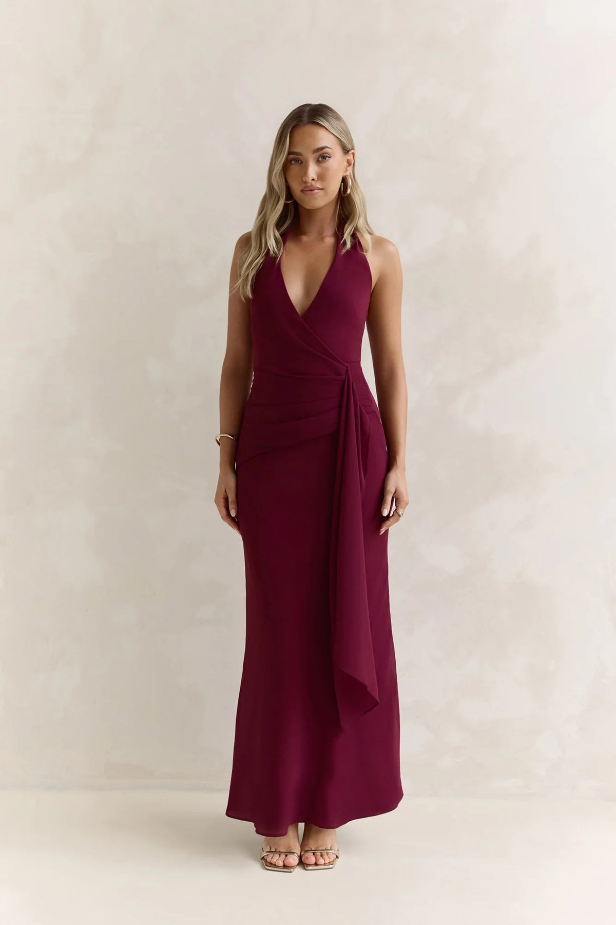Run To You Halter Maxi Dress Plum