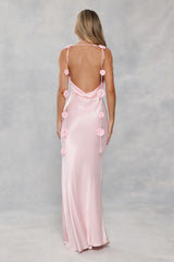 The Flora Satin Maxi Dress Light Pink