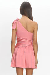Intrigue One-Shoulder Mini Dress Pink