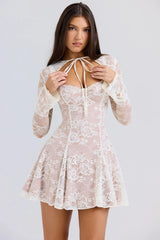 Vintage Cream Lace Mini Dress