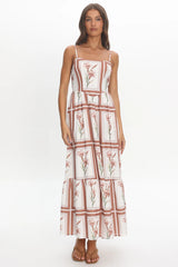 Newbury Bow Back Maxi Dress Floral Chocolate