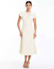 Perla Bow Midi Dress