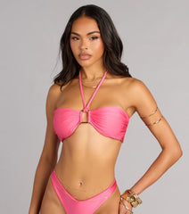 Poolside Proof Hoop Detail Bandeau Bikini Top