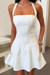 Tatum Halter Mini Dress - White