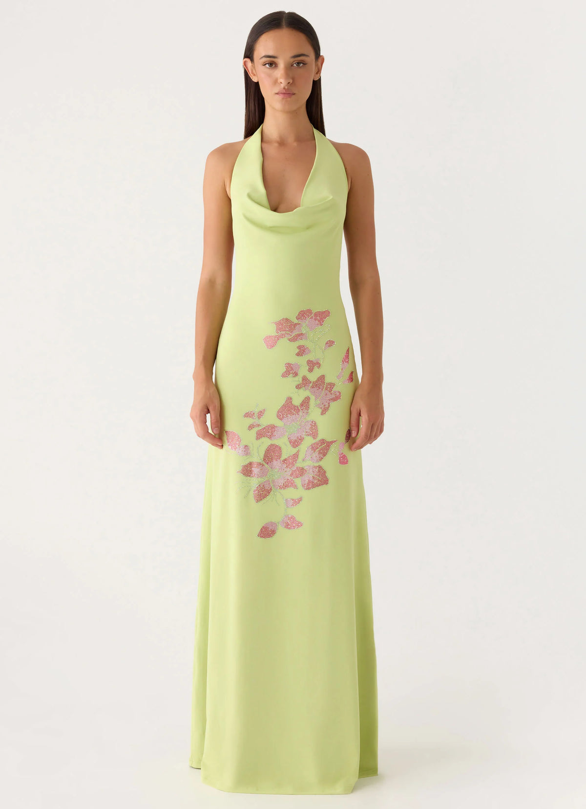 Quaresma Embellished Maxi Dress - Lime
