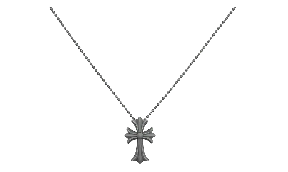 Silicone Cross Necklace Grey CHRM1776