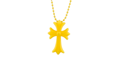 Silicone Cross Necklace Yellow CHRM0534