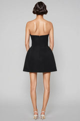 Fennl Black Floral Bustier Mini Dress