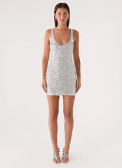 Alula Sequin Mini Dress - Silver