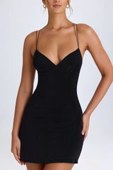 Strap-Detail Halterneck Mini Dress In Black
