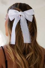 Dainty Bow Hair Clip White
