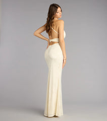 Elaine Jacquard Mesh Mermaid Dress