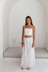Ocean Air Oasis Maxi Skirt White
