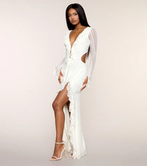 Caroline Lace Long Sleeve Formal Dress