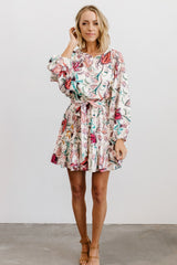 Tally Mini Dress | Off White Multi Print