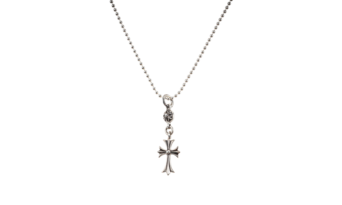 Ball Tiny Cross Pendant with ball chain 18 inch Silver CHRM1495