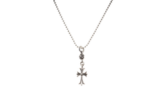 Ball Tiny Cross Pendant with ball chain 18 inch Silver CHRM1495