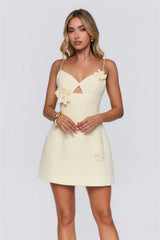 Pastel Radiance Tweed Mini Dress Yellow