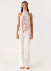 Flip It Embellished Top - Baby Pink