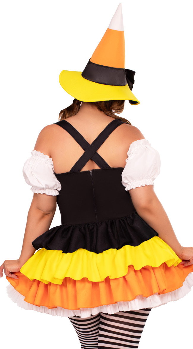 Plus Size Candy Corn Witch Costume - Image 4