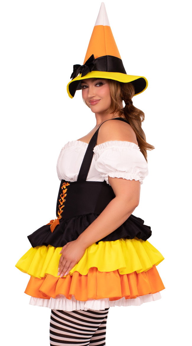 Plus Size Candy Corn Witch Costume - Image 5
