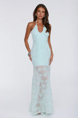 Enchanted Aura Halter Maxi Dress Sage