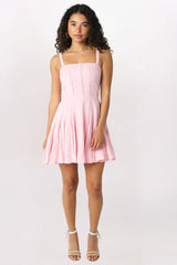 LACE TRIM HOOK & EYE MINI DRESS