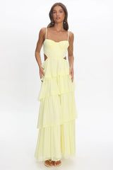 Vianne Tiered Cut-Out Maxi Dress Butter