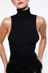 black backless top