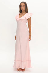 Posie Ruffle Tiered Maxi Dress Pink