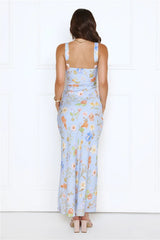 Sunset Petals Maxi Dress Blue