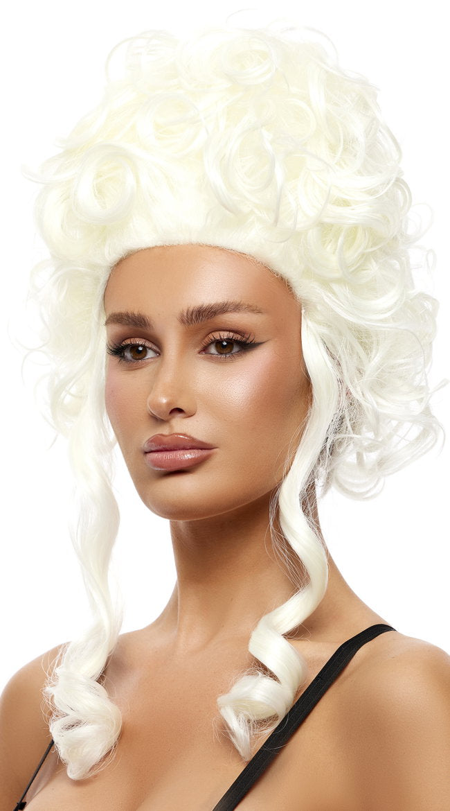 Curled White Updo Wig - Image 1