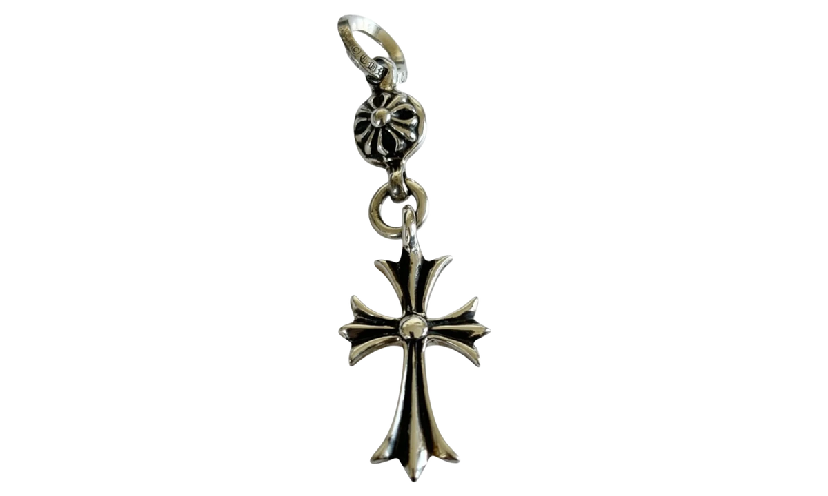 Tiny Cross Ball Charm Pendant Silver CHRM1788