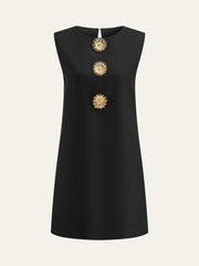 Metal Decor Sleeveless Mini Dress