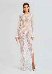Cherri Sequin Crochet Dress