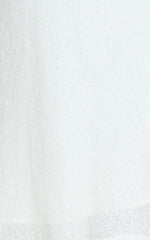 Rowella Mini Dress - Faux Feather Bell Sleeve Dress in White