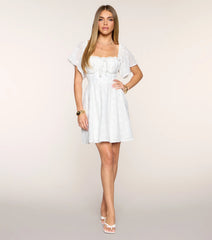 Picnic Flirt Eyelet Mini Dress