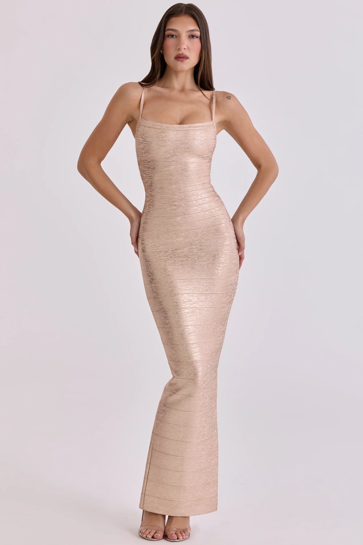 champagne bandage maxi dress - limited edition