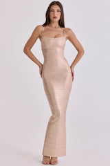 champagne bandage maxi dress - limited edition