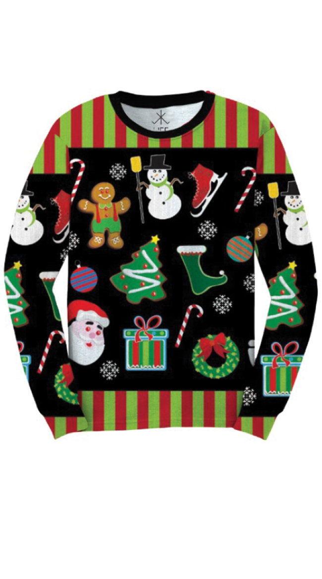 Xmas Icons Faux Ugly Sweater Shirt - Image 1
