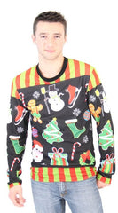 Xmas Icons Faux Ugly Sweater Shirt - Image 2