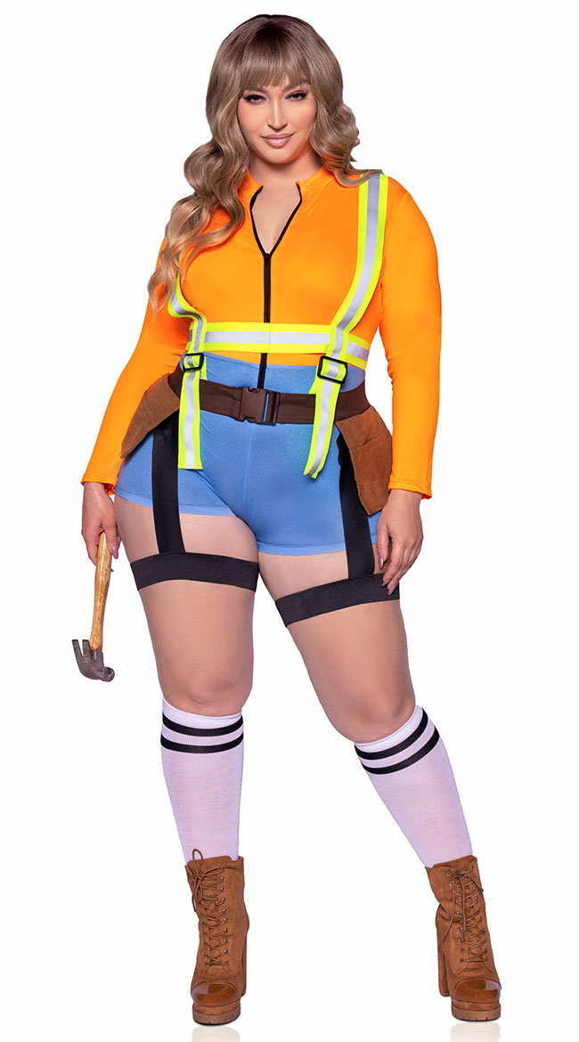 Plus Size Sexy Construction Worker Costume - Image 4