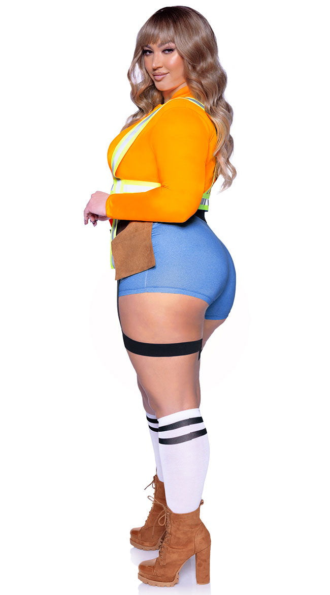 Plus Size Sexy Construction Worker Costume - Image 3