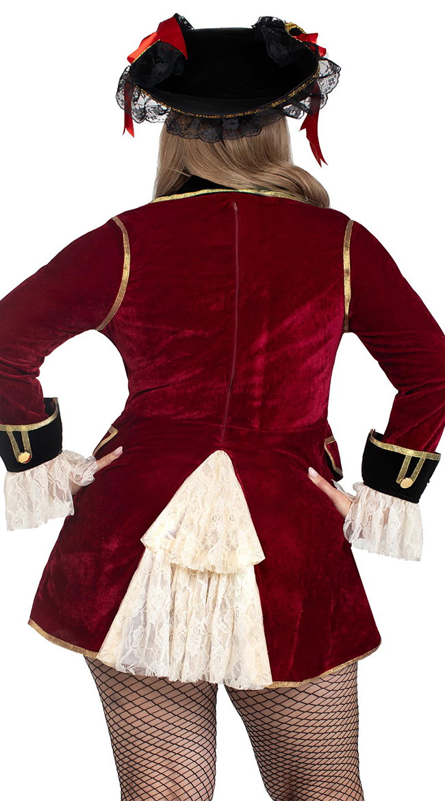 Plus Size Captivating Pirate Captain Costume - Image 2