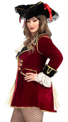 Plus Size Captivating Pirate Captain Costume - Image 3