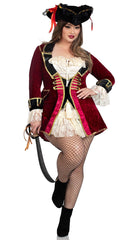 Plus Size Captivating Pirate Captain Costume - Image 1