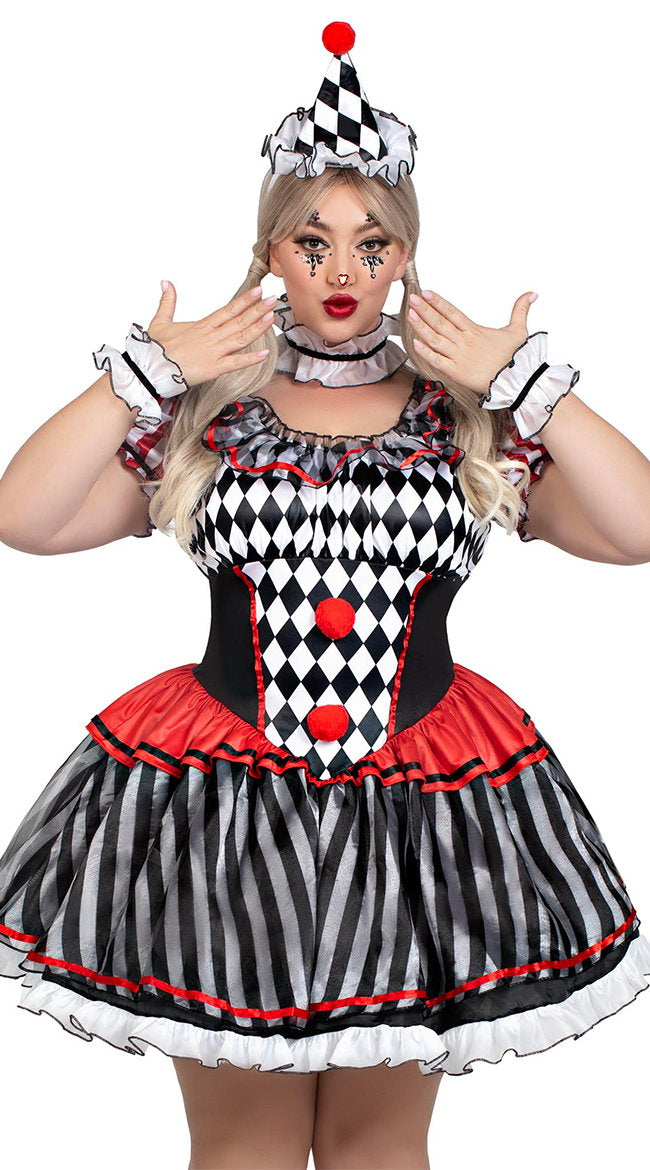 Plus Size Darling Harlequin Costume - Image 2