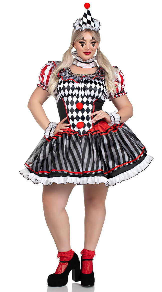 Plus Size Darling Harlequin Costume - Image 1