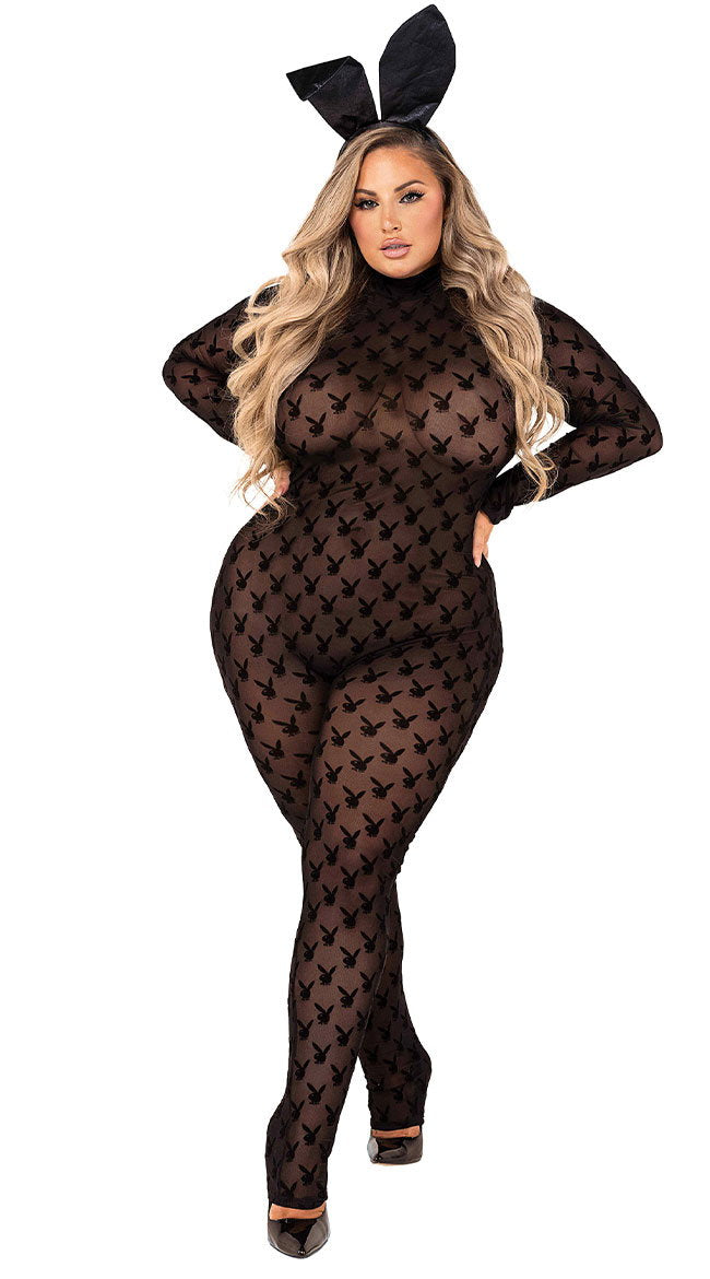 Playboy Plus Size Risque Rabbit Costume - Image 1