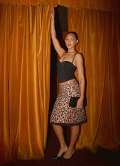 Vania Sequin Low Rise Midi Skirt - Shimmer Leopard